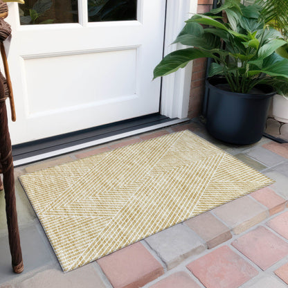 Machine Washable Indoor/ Outdoor Modern Geo Chantille Rug