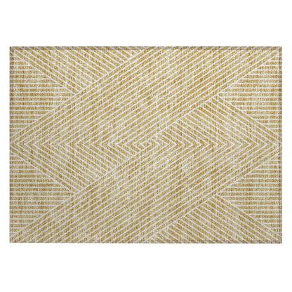 Machine Washable Indoor/ Outdoor Modern Geo Chantille Rug