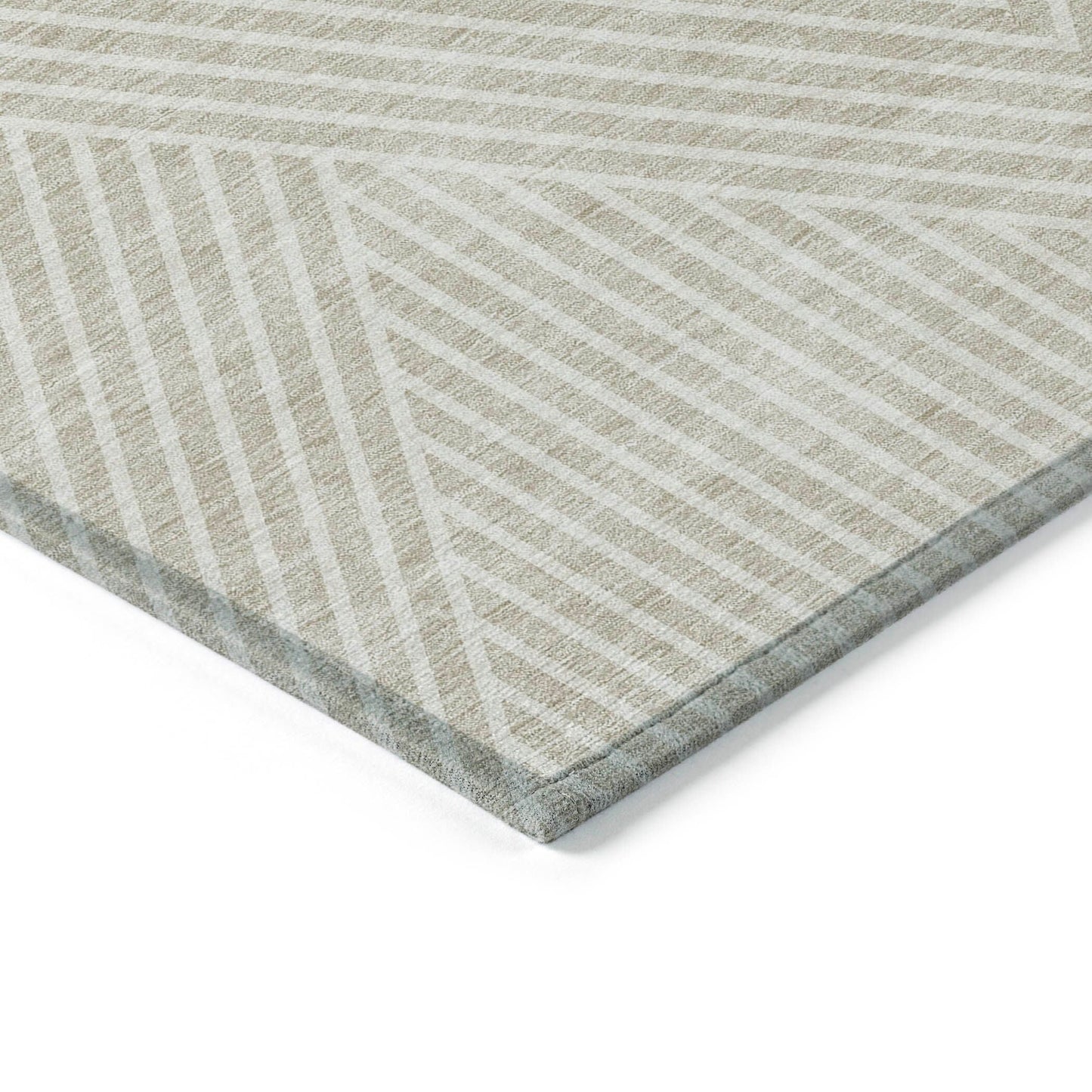 Machine Washable Indoor/ Outdoor Modern Geo Chantille Rug