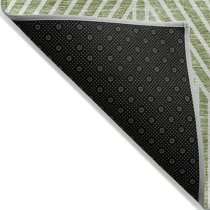 Machine Washable Indoor/ Outdoor Modern Geo Chantille Rug