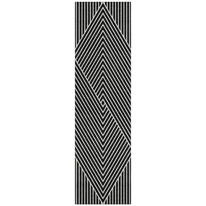 Machine Washable Indoor/ Outdoor Modern Geo Chantille Rug