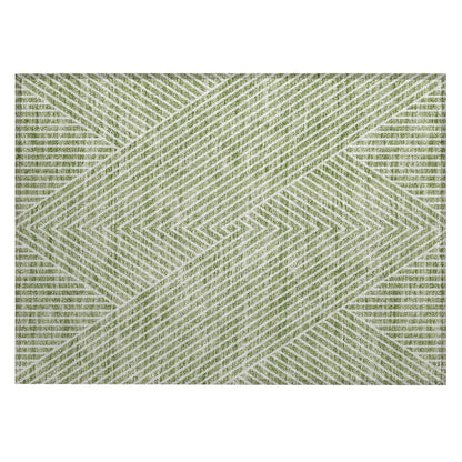 Machine Washable Indoor/ Outdoor Modern Geo Chantille Rug
