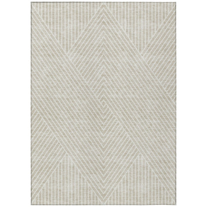 Machine Washable Indoor/ Outdoor Modern Geo Chantille Rug