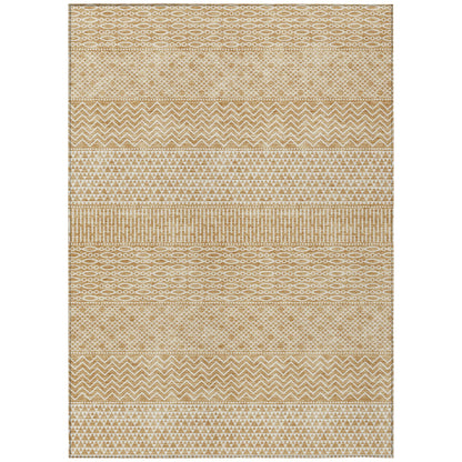 Machine Washable Indoor/ Outdoor Modern Stripes Chantille Rug