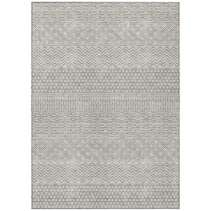 Machine Washable Indoor/ Outdoor Modern Stripes Chantille Rug