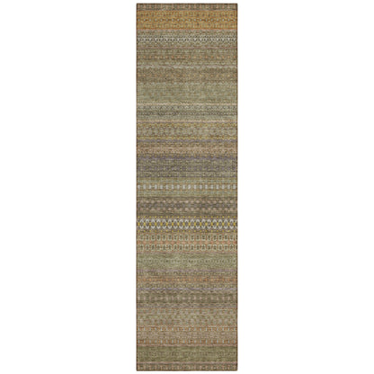 Machine Washable Indoor/ Outdoor Moroccan Stripes Chantille Rug