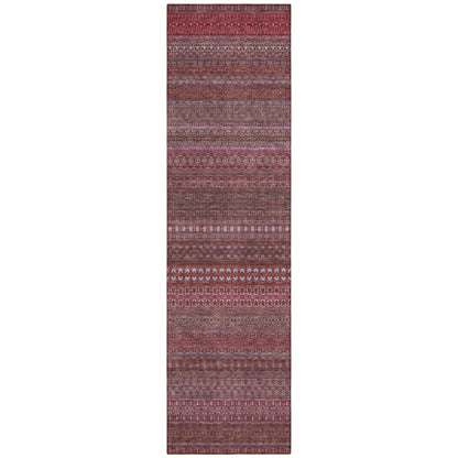 Machine Washable Indoor/ Outdoor Moroccan Stripes Chantille Rug