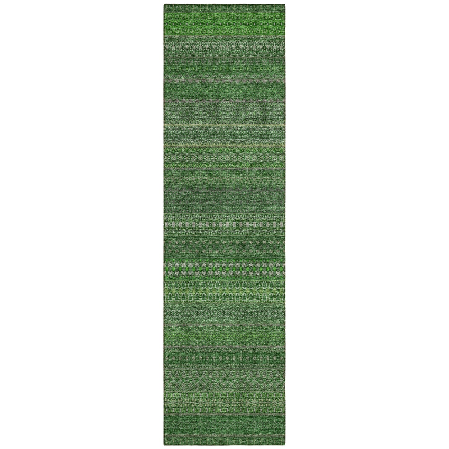 Machine Washable Indoor/ Outdoor Moroccan Stripes Chantille Rug