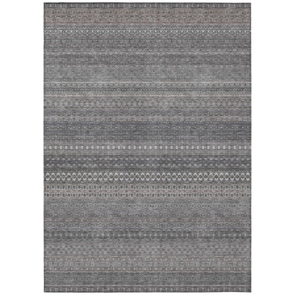 Machine Washable Indoor/ Outdoor Moroccan Stripes Chantille Rug