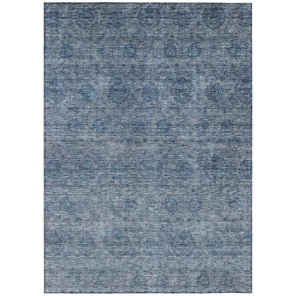Machine Washable Indoor/ Outdoor Ombre Damask Chantille Rug