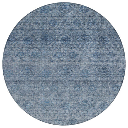 Machine Washable Indoor/ Outdoor Ombre Damask Chantille Rug