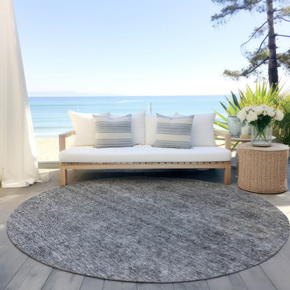 Machine Washable Indoor/ Outdoor Ombre Damask Chantille Rug
