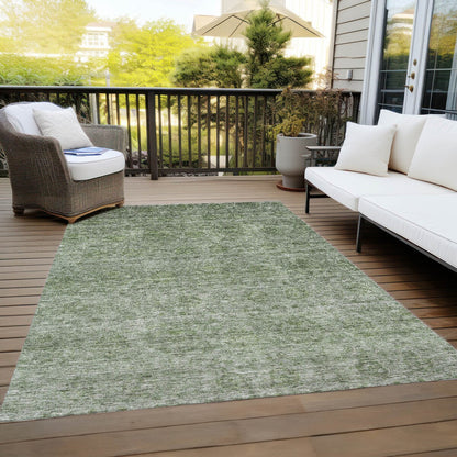 Machine Washable Indoor/ Outdoor Ombre Damask Chantille Rug