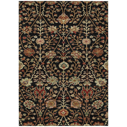Machine Washable Indoor/ Outdoor Traditional Kashan Chantille Rug