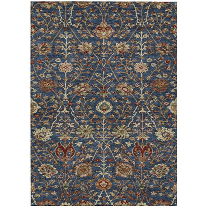Machine Washable Indoor/ Outdoor Traditional Kashan Chantille Rug