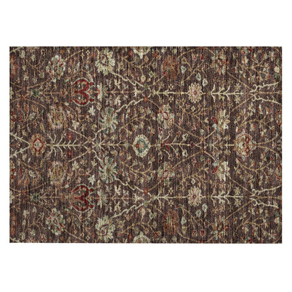 Machine Washable Indoor/ Outdoor Traditional Kashan Chantille Rug