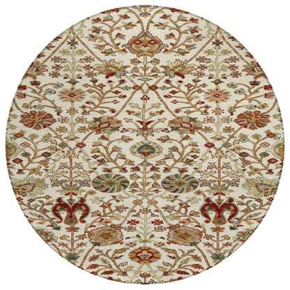 Machine Washable Indoor/ Outdoor Traditional Kashan Chantille Rug