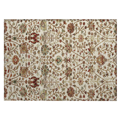 Machine Washable Indoor/ Outdoor Traditional Kashan Chantille Rug