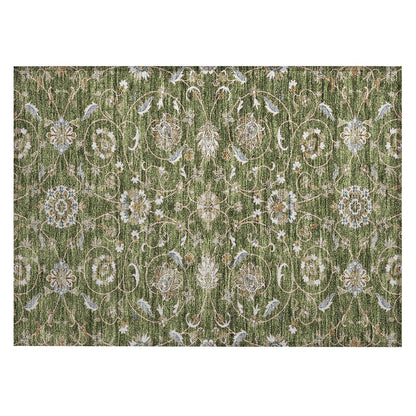 Machine Washable Indoor/ Outdoor Traditional KashanChantille Rug