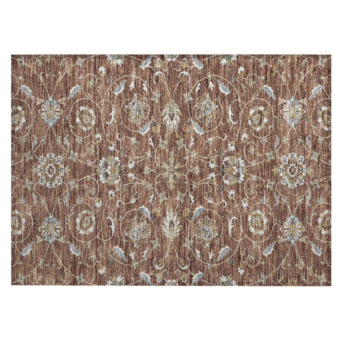 Machine Washable Indoor/ Outdoor Traditional KashanChantille Rug