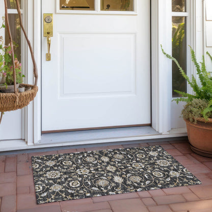 Machine Washable Indoor/ Outdoor Traditional KashanChantille Rug