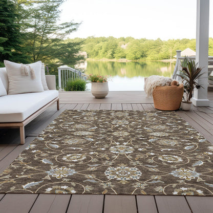 Machine Washable Indoor/ Outdoor Traditional KashanChantille Rug