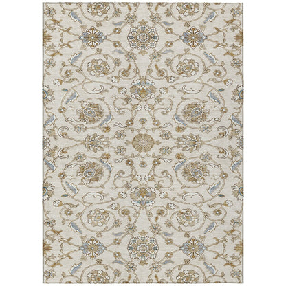 Machine Washable Indoor/ Outdoor Traditional KashanChantille Rug