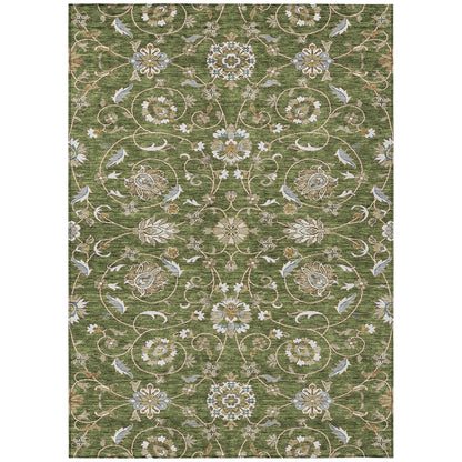 Machine Washable Indoor/ Outdoor Traditional KashanChantille Rug