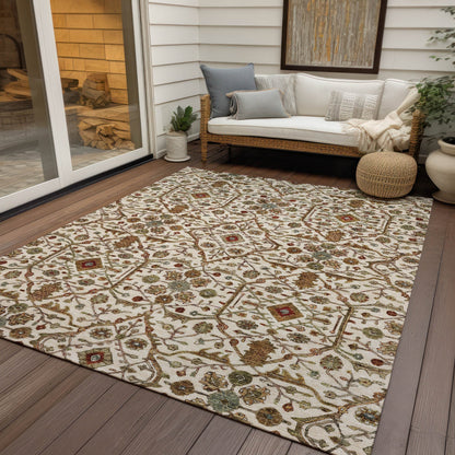 Machine Washable Indoor/ Outdoor Traditional Persian Chantille Rug