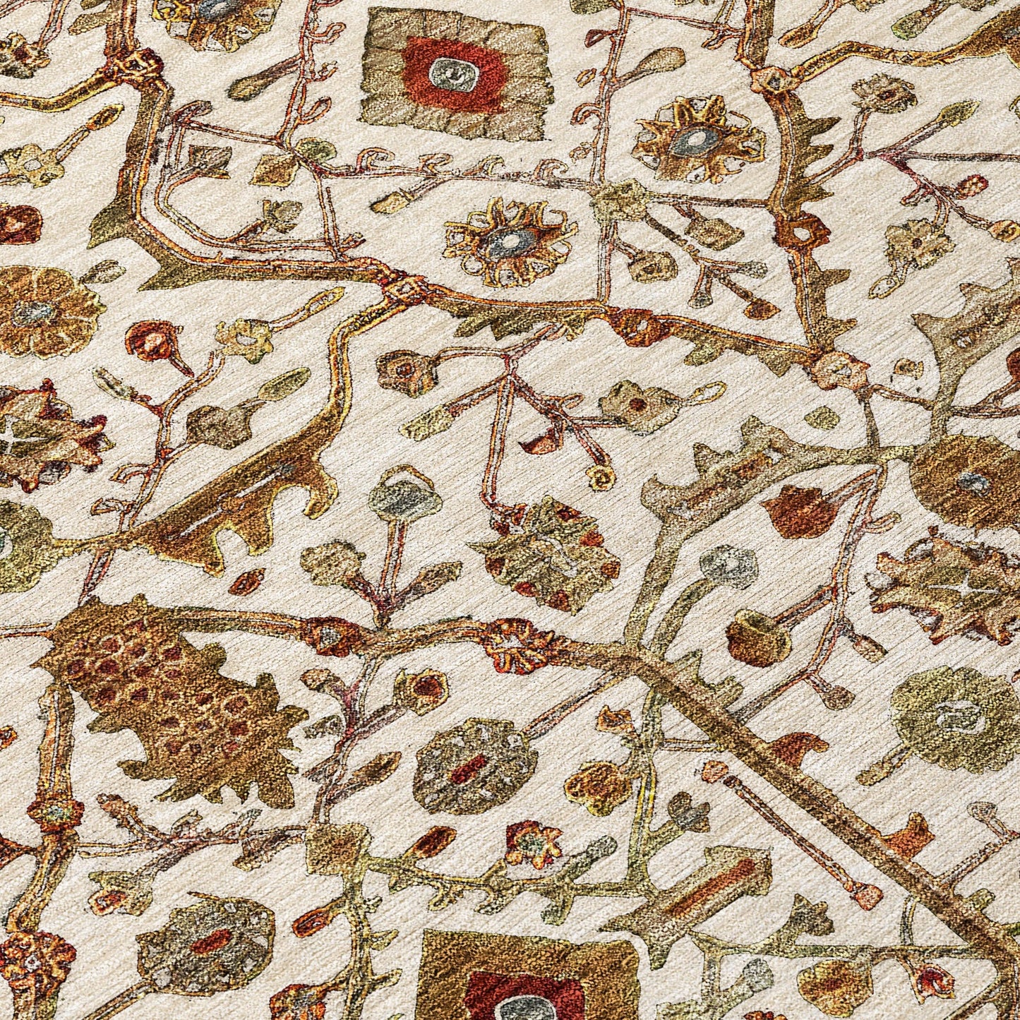 Machine Washable Indoor/ Outdoor Traditional Persian Chantille Rug