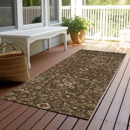 Machine Washable Indoor/ Outdoor Traditional Persian Chantille Rug