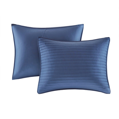 Madison Park Anchorage 8 Piece Printed Seersucker Comforter and Quilt Set Collection