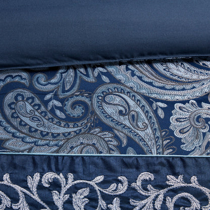 Madison Park Elaine Navy 7 Piece Jacquard Comforter Set