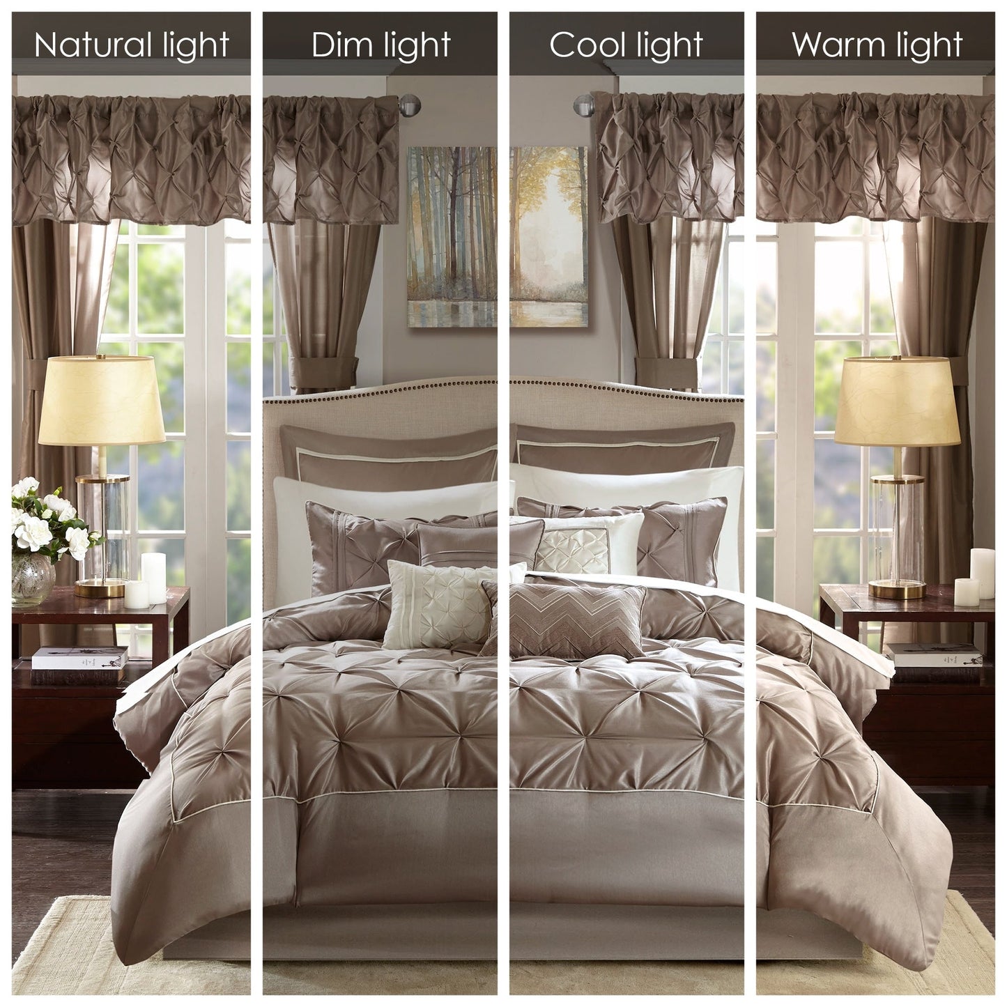 Madison Park Essentials Loretta Ensemble de 24 pièces avec rideaux et draps