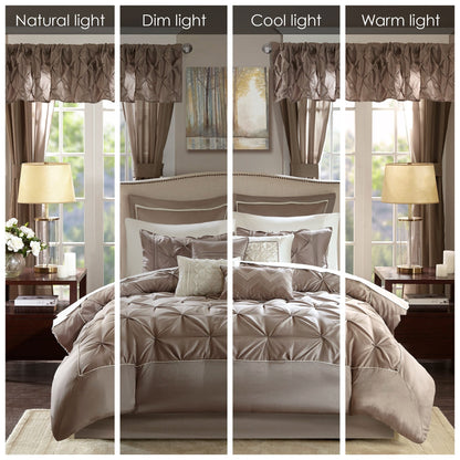 Madison Park Essentials Loretta Ensemble de 24 pièces avec rideaux et draps