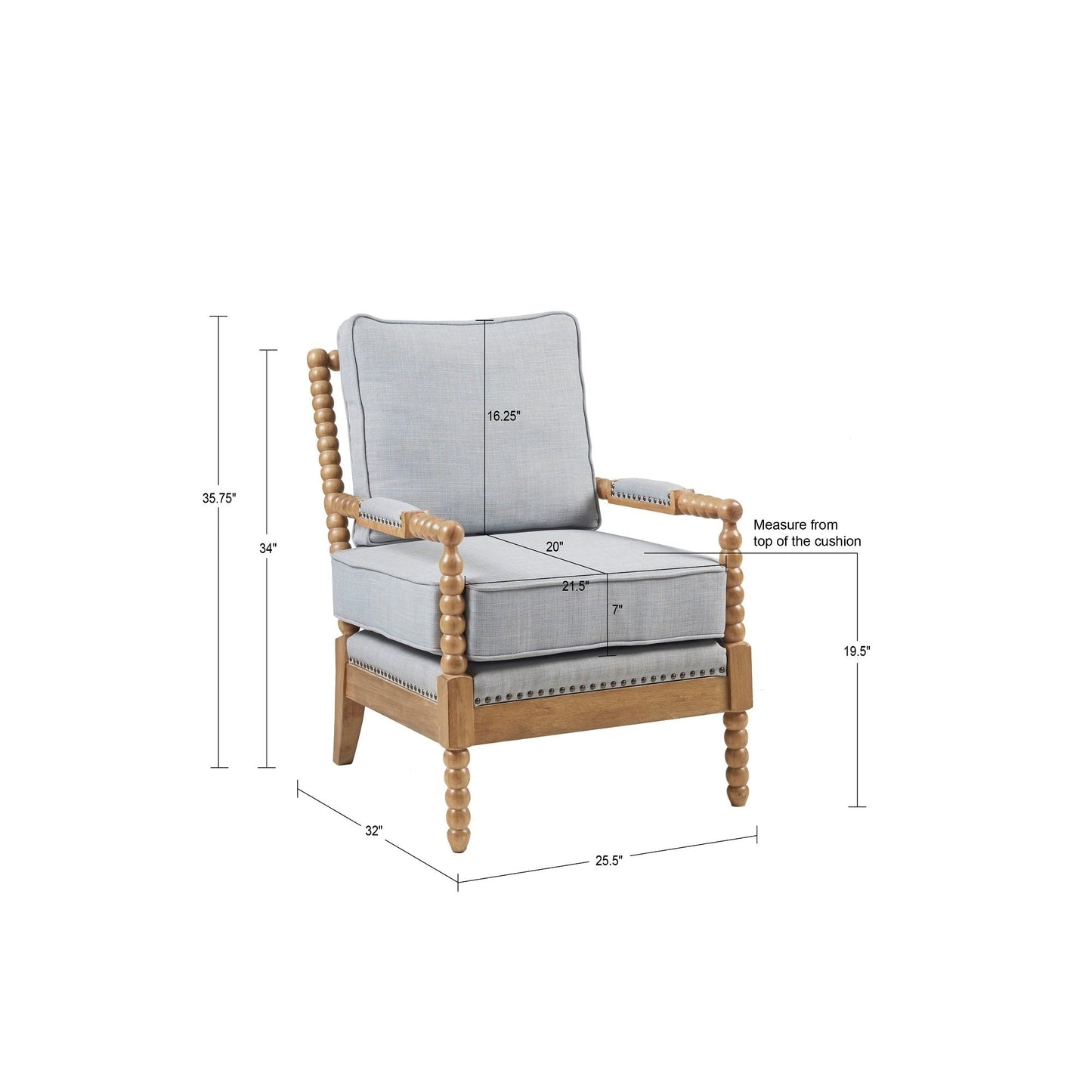 Fauteuil à cadre en bois tourné Madison Park Donohue