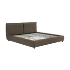 Lit Queen Size en velours acajou