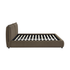 Lit Queen Size en velours acajou