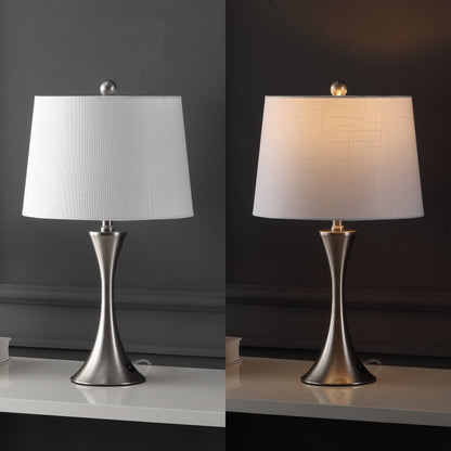 Lampe de table LED Makena 22,75 cm en fer moderne et glamour avec port de chargement USB (lot de 2) par JONATHAN Y