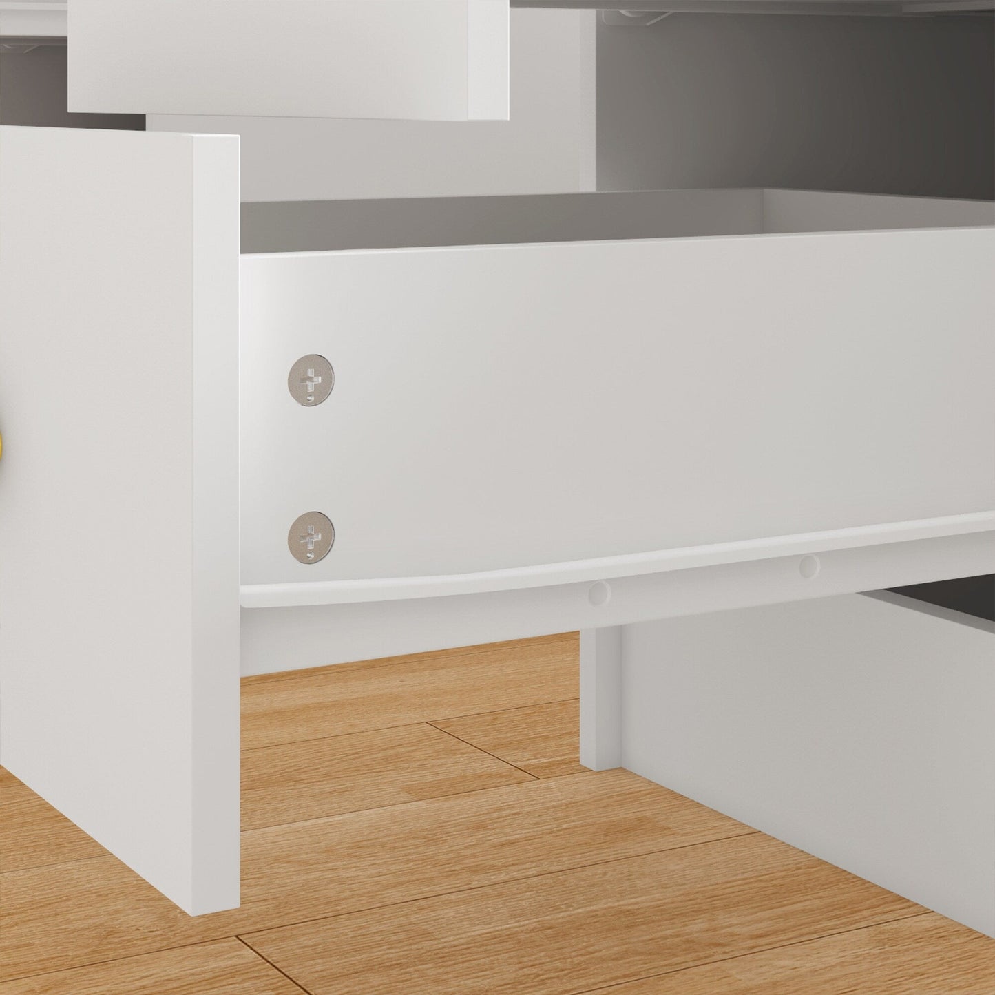 Coiffeuse avec miroir à trois volets et éclairage certifié, plateau en verre