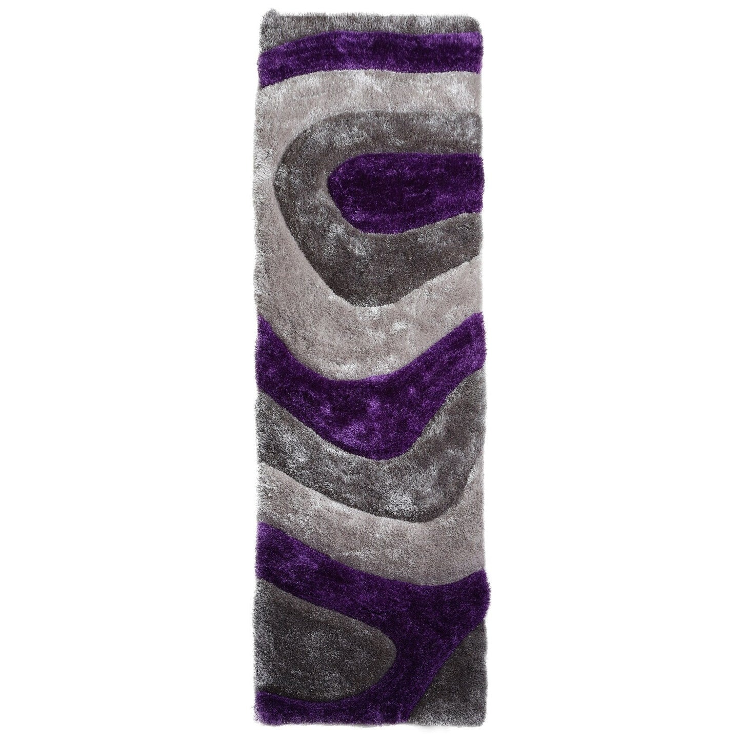 Tapis à poils longs Mateos au design abstrait