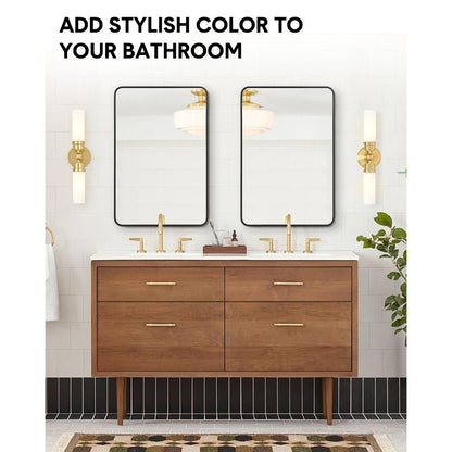 Matte Black Round Mirror