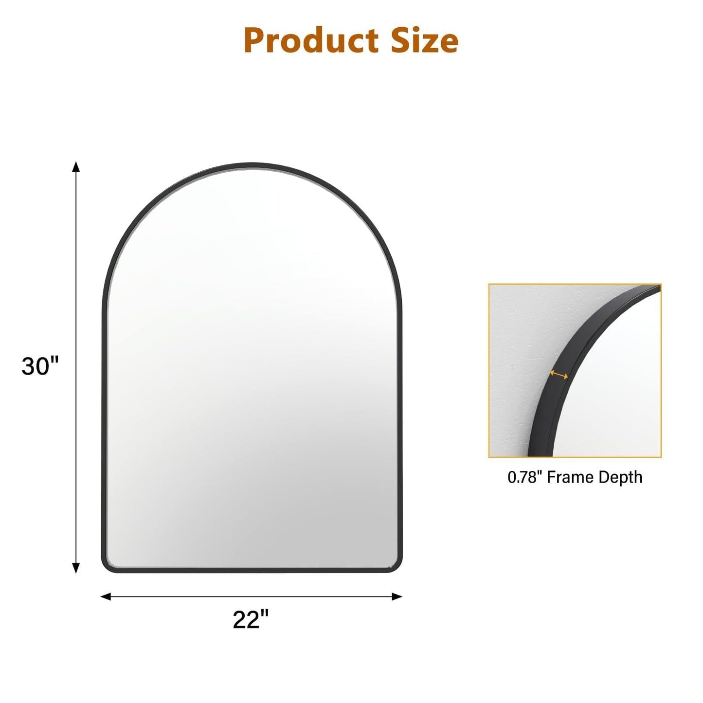 Matte Black Round Mirror