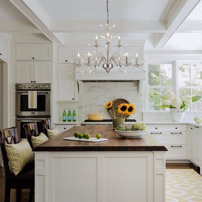 Lustre en cristal style bougie style rétro avec branches d'arbres