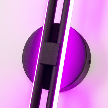 Minimalist 2-Light Dimmable LED Vanity Light Linear Metal Wall Sconce