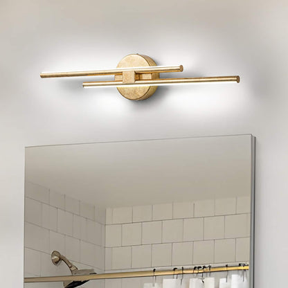 Minimalist 2-Light Dimmable LED Vanity Light Linear Metal Wall Sconce