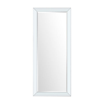 Miroir pleine longueur en imitation bois pour une réflexion claire et complète et une ambiance de pièce améliorée - Argent - Pleine longueur