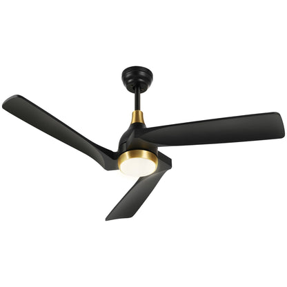 Moasis 52 Modern Remote Control Ceiling Fan with Lights and 5 Solid Wood Blades