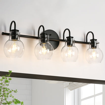 Modern 2/3/4/5-Light Bathroom Vanity Light Globe Glass Wall Sconce Minimalist Design