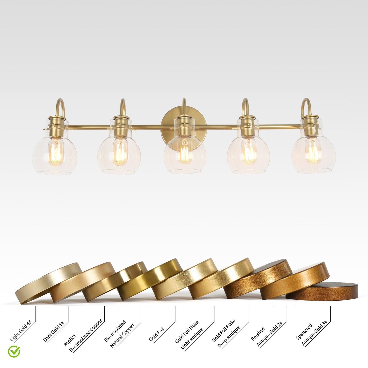 Modern 2/3/4/5-Light Bathroom Vanity Light Globe Glass Wall Sconce Minimalist Design